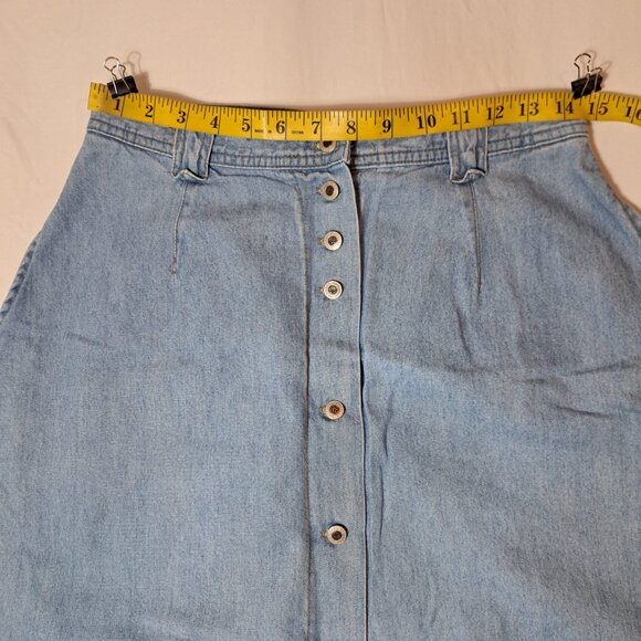 JG HOOK Women’s A-line Denim Button Up Skirt Size 12 Pockets Classic‎ Cotton - Picture 6 of 8